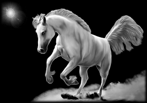 Лошадь светлая - картинки для гравировки
